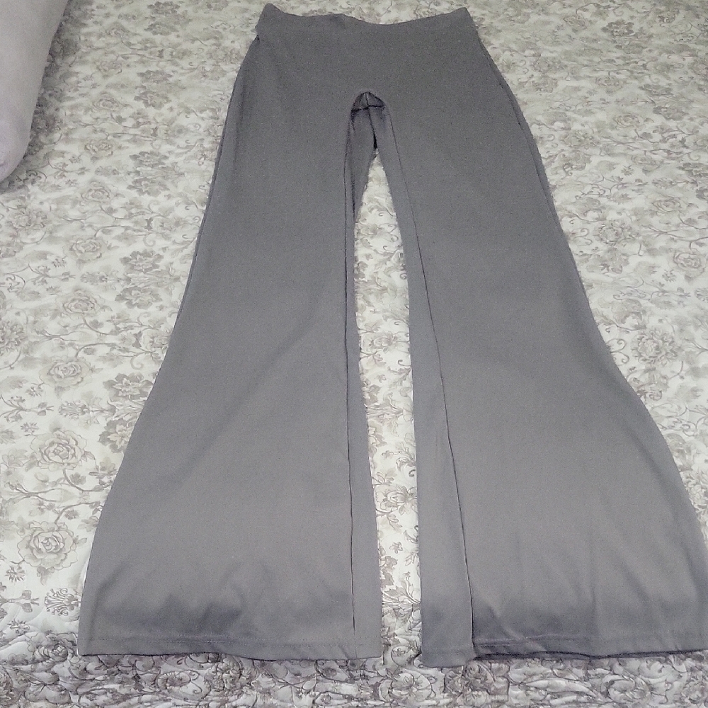 Gray Wide-Leg Pants